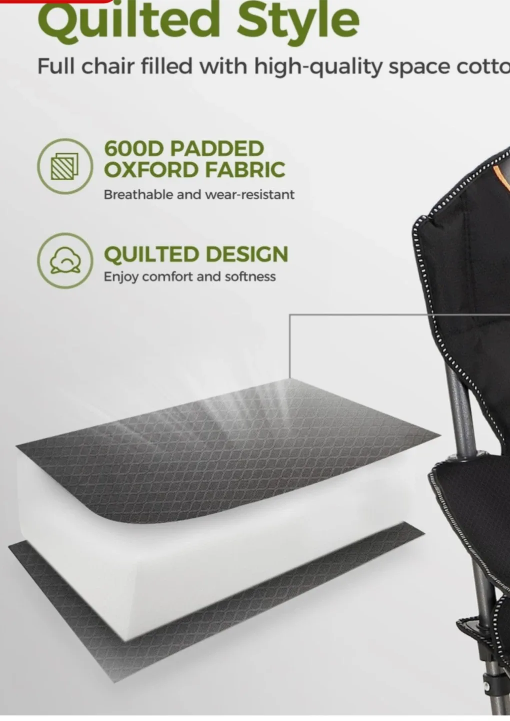 2 Alpha Camp Camping Chair - Gray/Black image indicator(3)