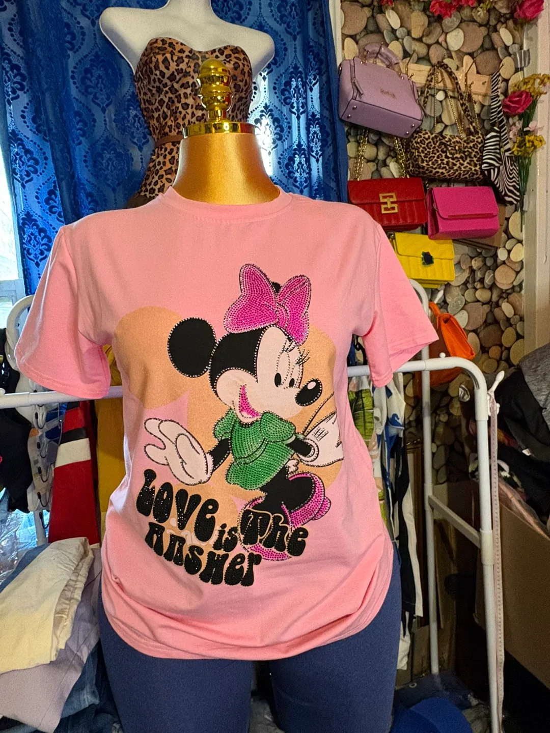 Pink Minnie Mouse 'Love is the Answer' Tee thumbnail