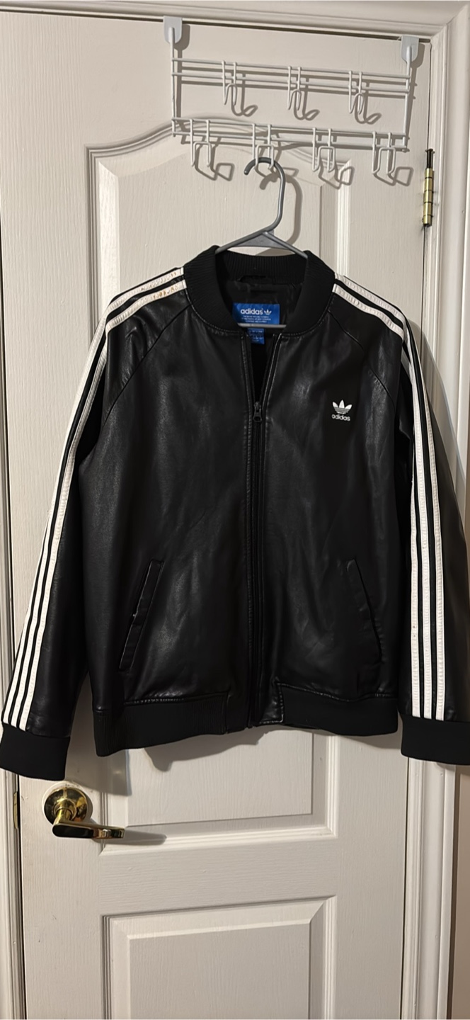 Adidas Black Leather Jacket