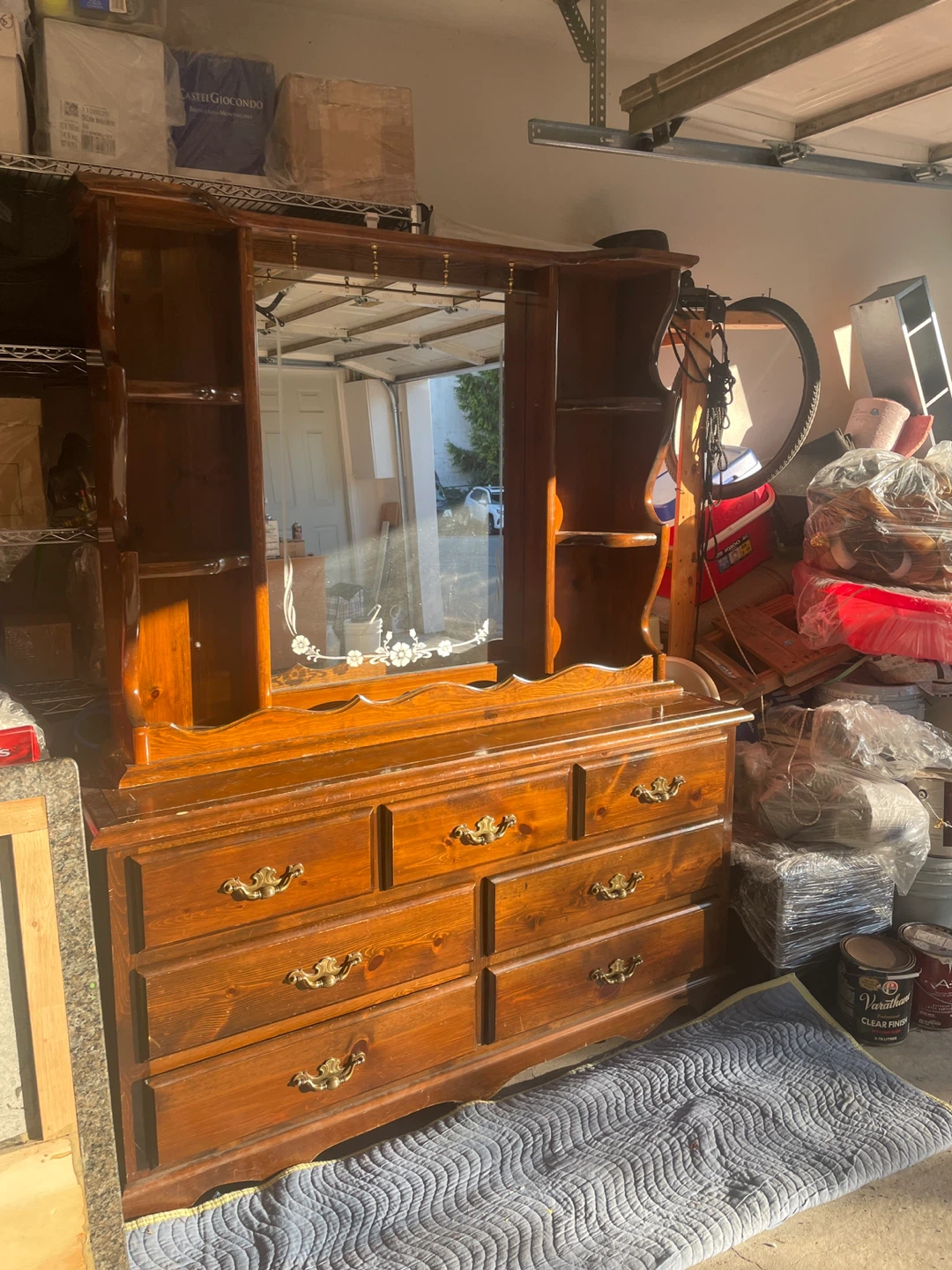 Wood Dresser with Mirror - photo 2