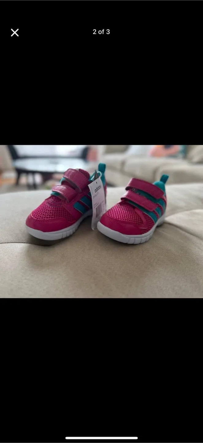 BNIB Adidas Pink & Teal Toddler Shoes - Size 5 image indicator(2)