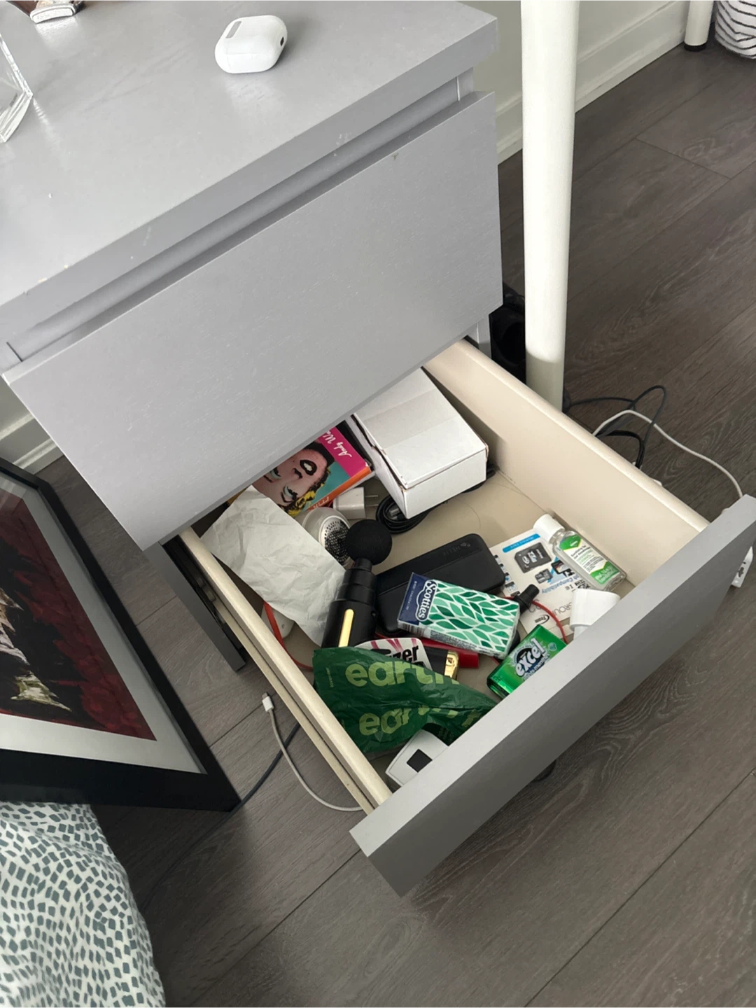 Grey 2-Drawer Nightstand - photo 3