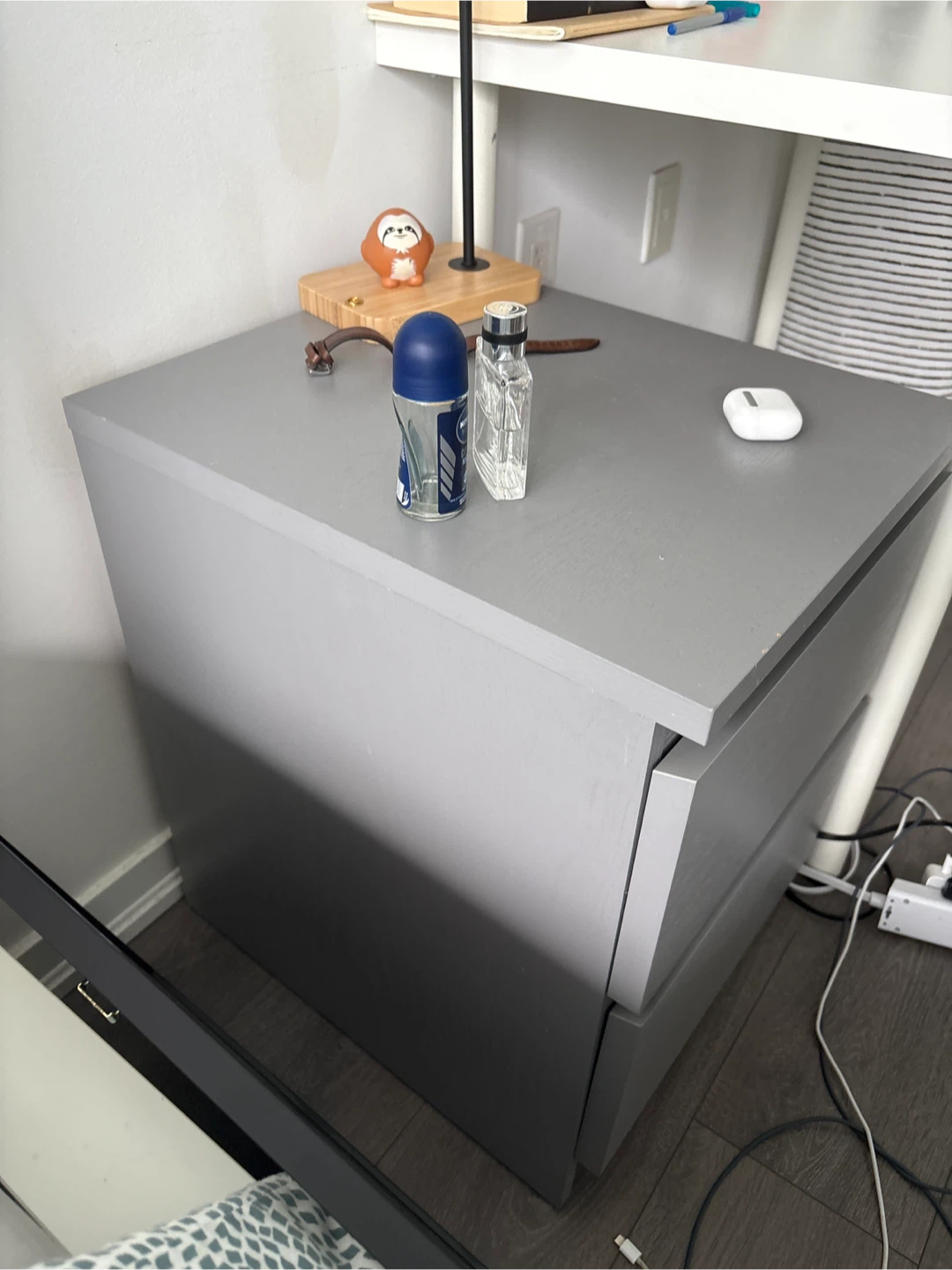 Grey 2-Drawer Nightstand - photo 4