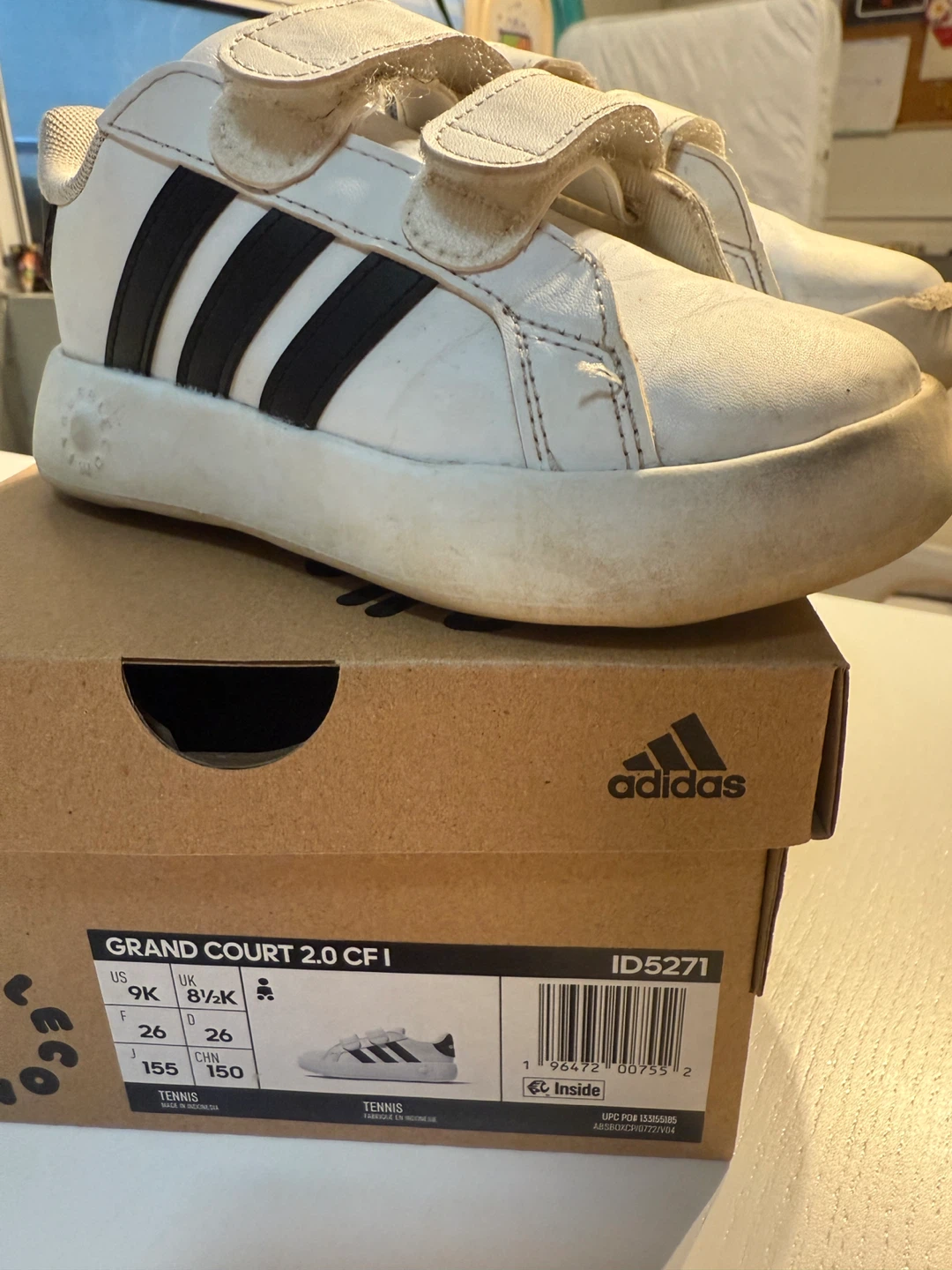 Adidas Grand Court 2.0 CF I(velcro) Kids Shoes - Size 9K - photo 2