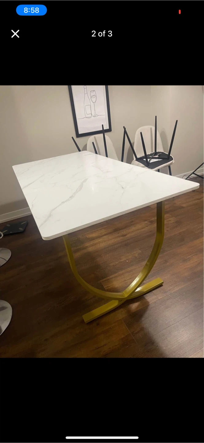White Marble Dining Table - photo 2