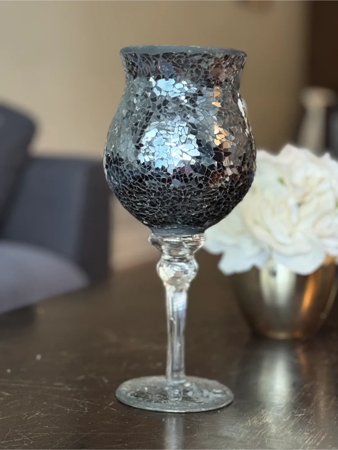Mosaic Candle Holder - Black thumbnail