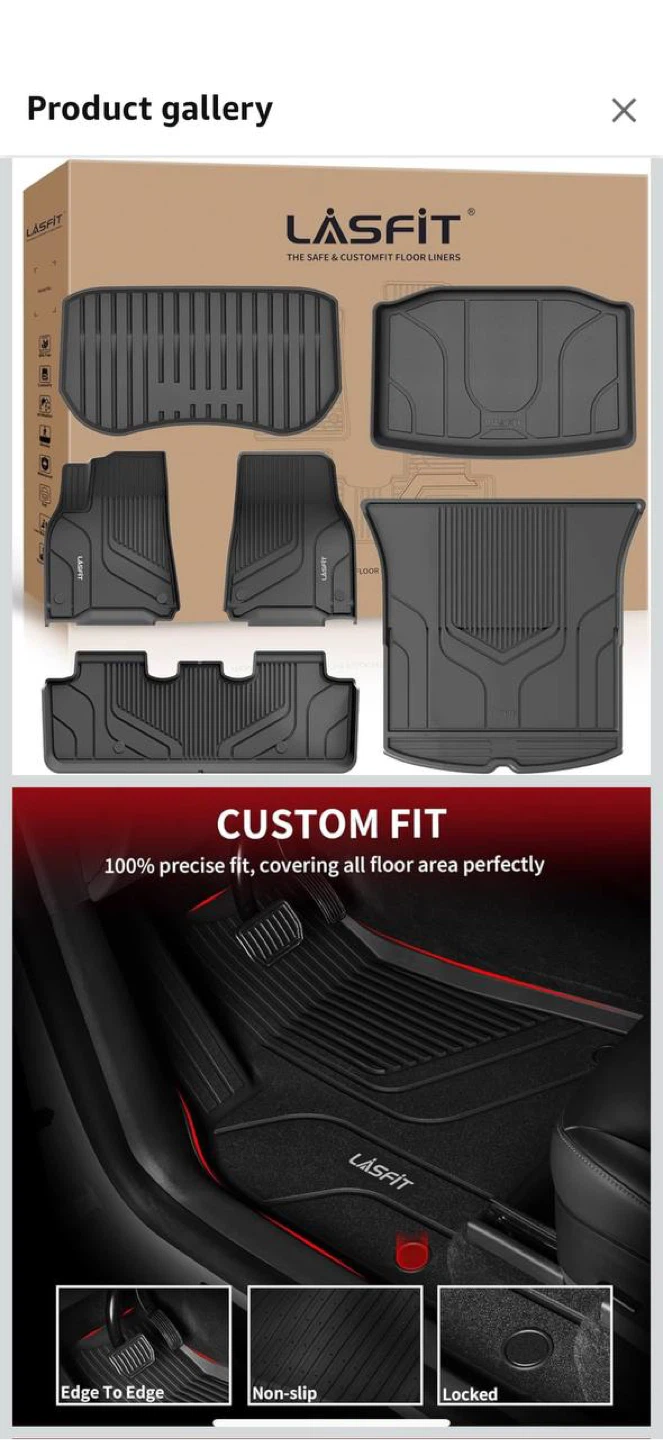 LASFIT 6PC Premium Floor Mats for Tesla Model Y (2020–2025) - photo 2