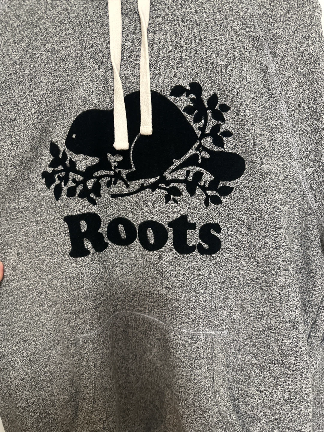 Roots Grey Pepper Fleece Hoodie - Size S