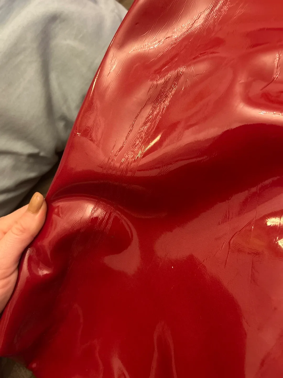 Red Patent Flower Tote Bag image indicator(9)