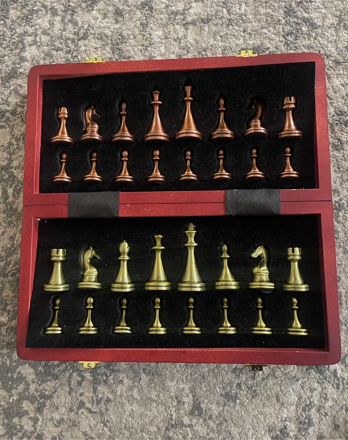 Brass Chess Set with Wooden Case thumbnail