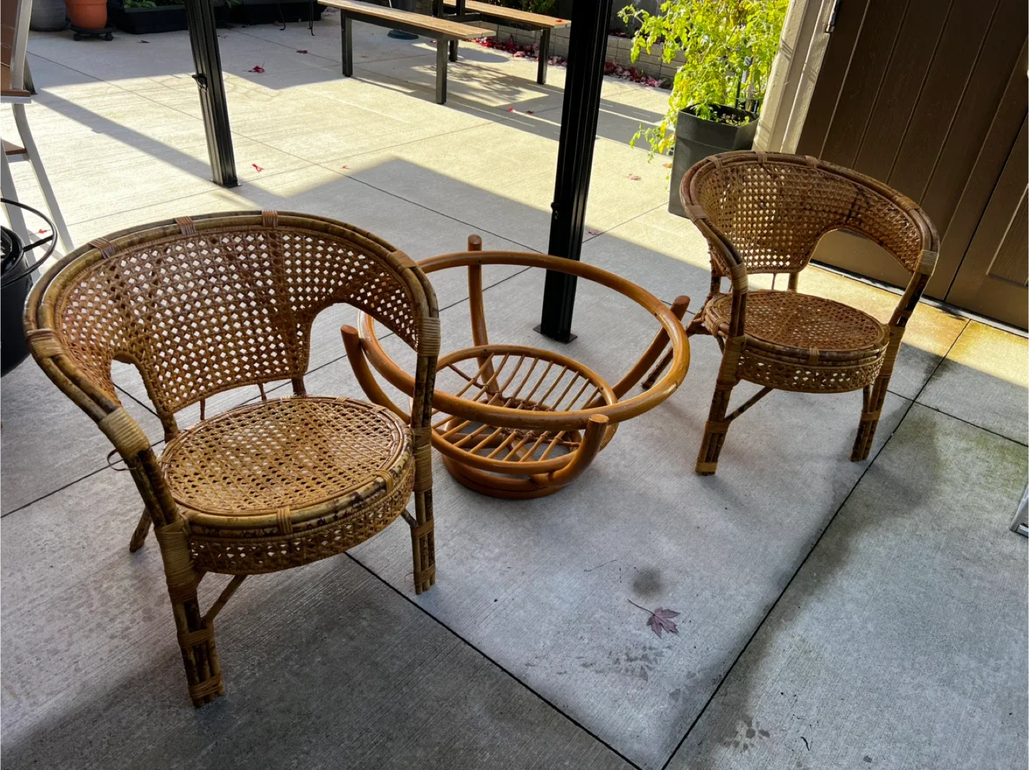 Wicker Patio Set - Table & 2 Chairs