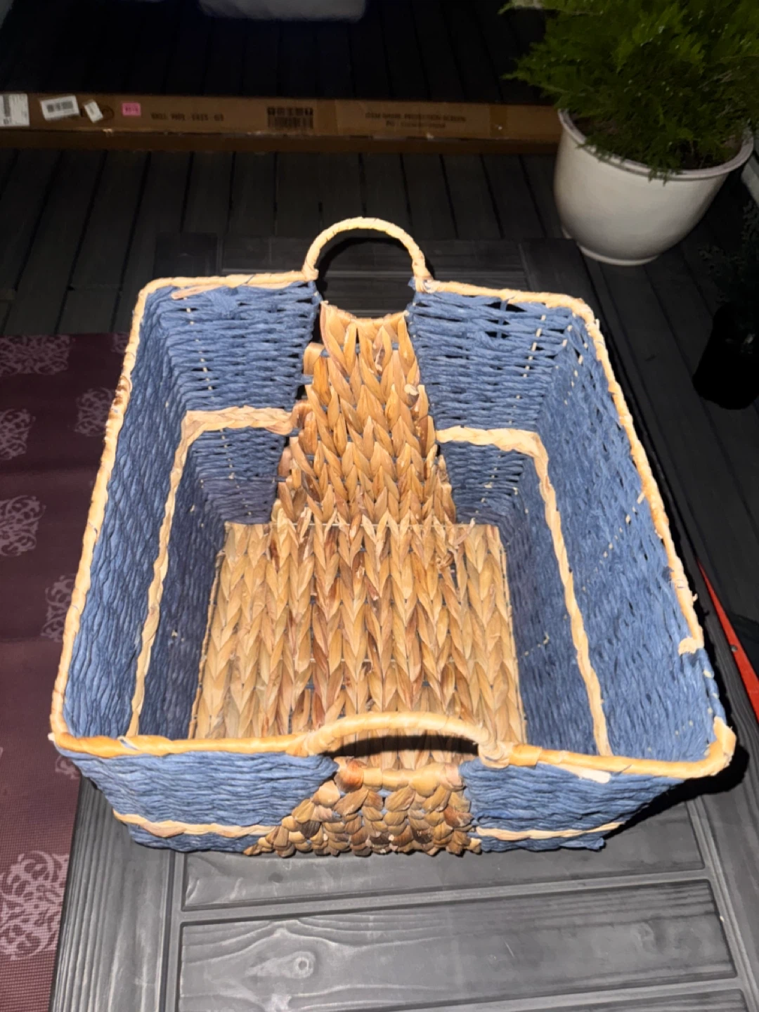 Blue Woven Basket - 16 x 14inches - photo 2