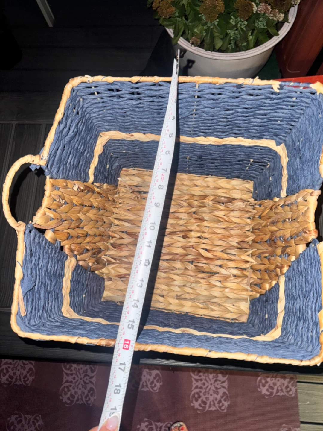 Blue Woven Basket - 16 x 14inches