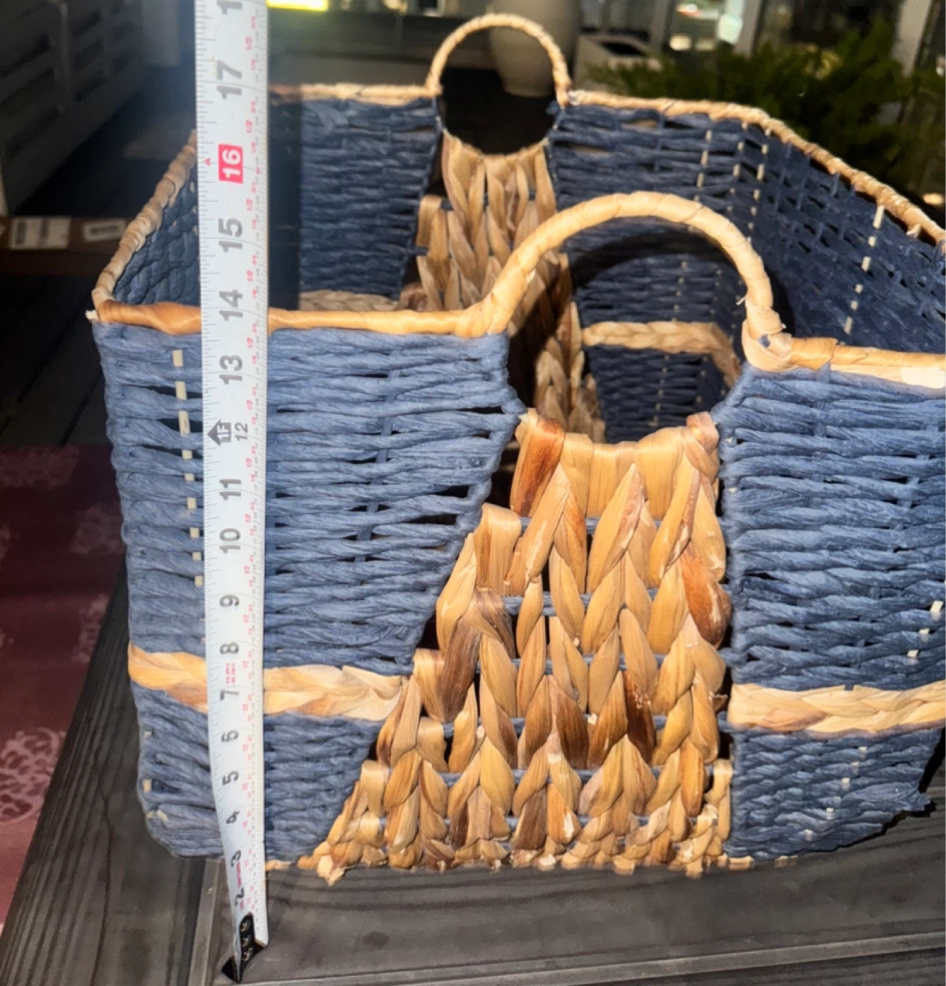 Blue Woven Basket - 16 x 14inches - photo 3
