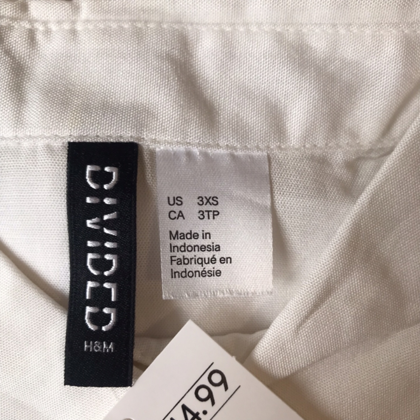 New H&M Divided White Sleeveless Blouse - Size 3XS - photo 2