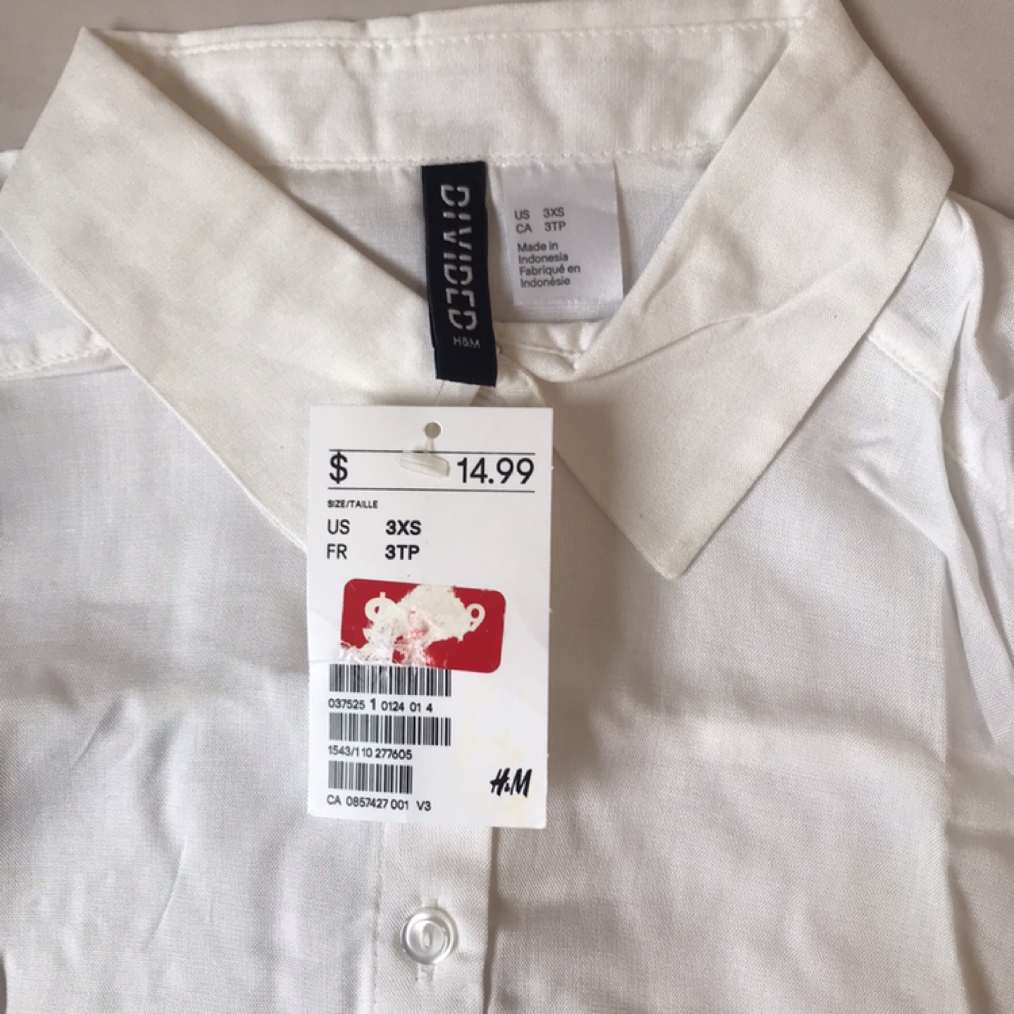 New H&M Divided White Sleeveless Blouse - Size 3XS - photo 3