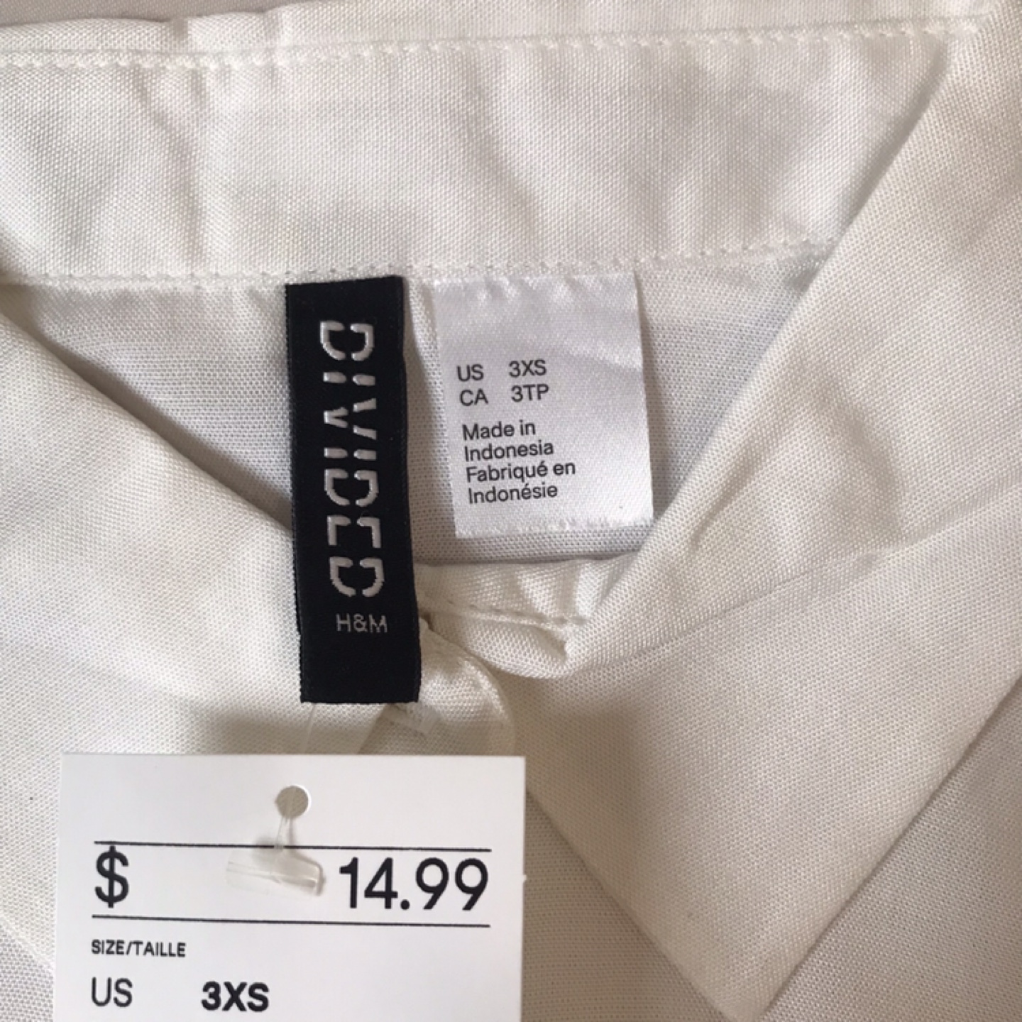 New H&M Divided White Sleeveless Blouse - Size 3XS - photo 4