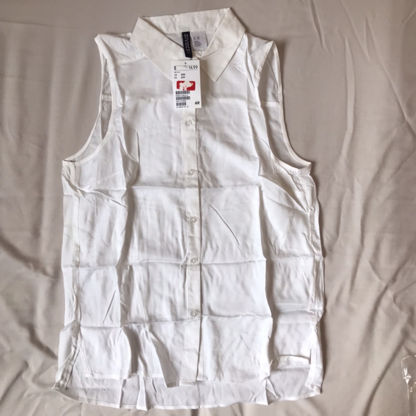 New H&M Divided White Sleeveless Blouse - Size 3XS - photo 5