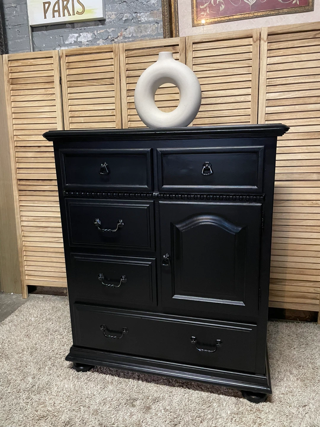 Black Wooden Dresser - photo 2