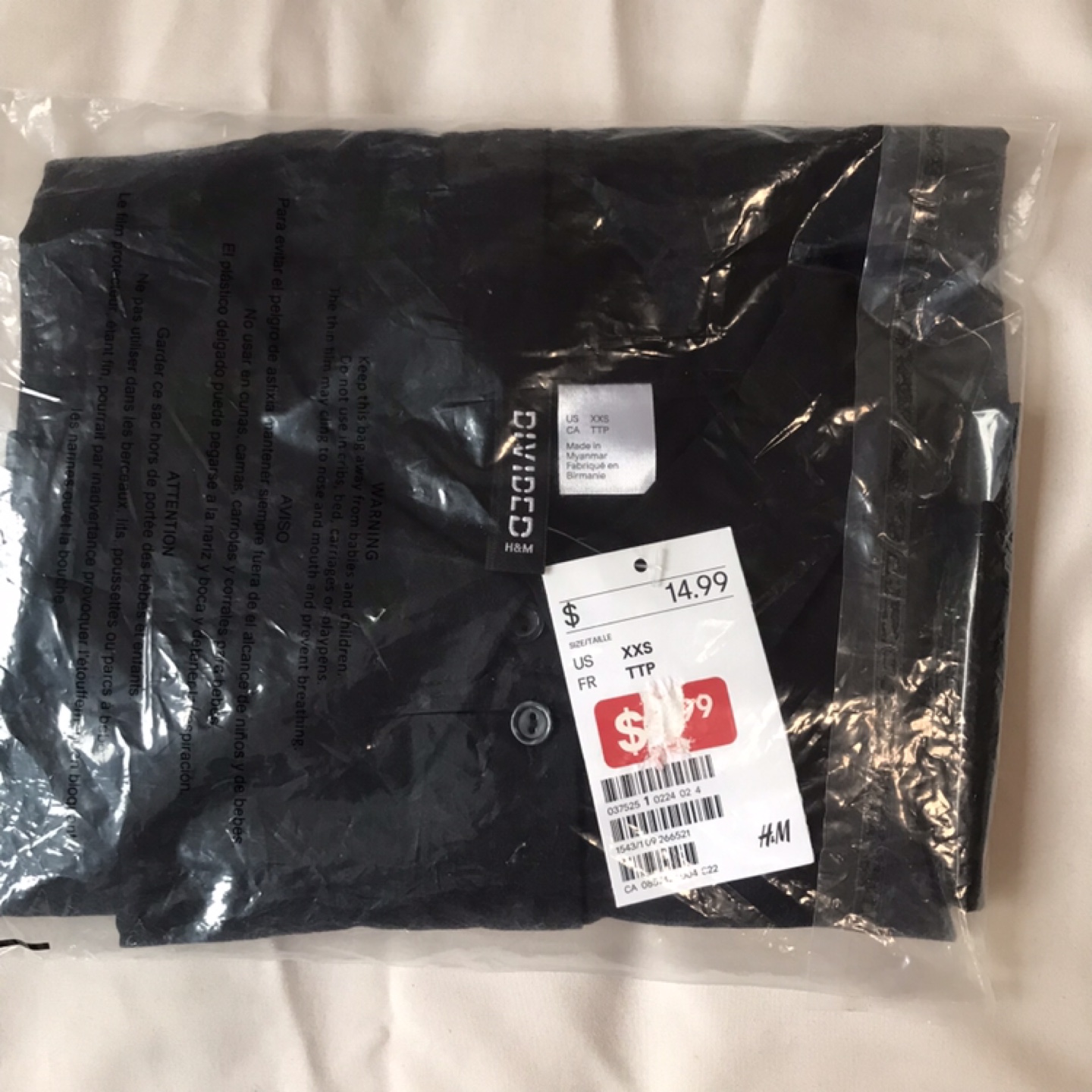 New H&M Divided Black Sleeveless Shirt - Size 3XS - photo 2