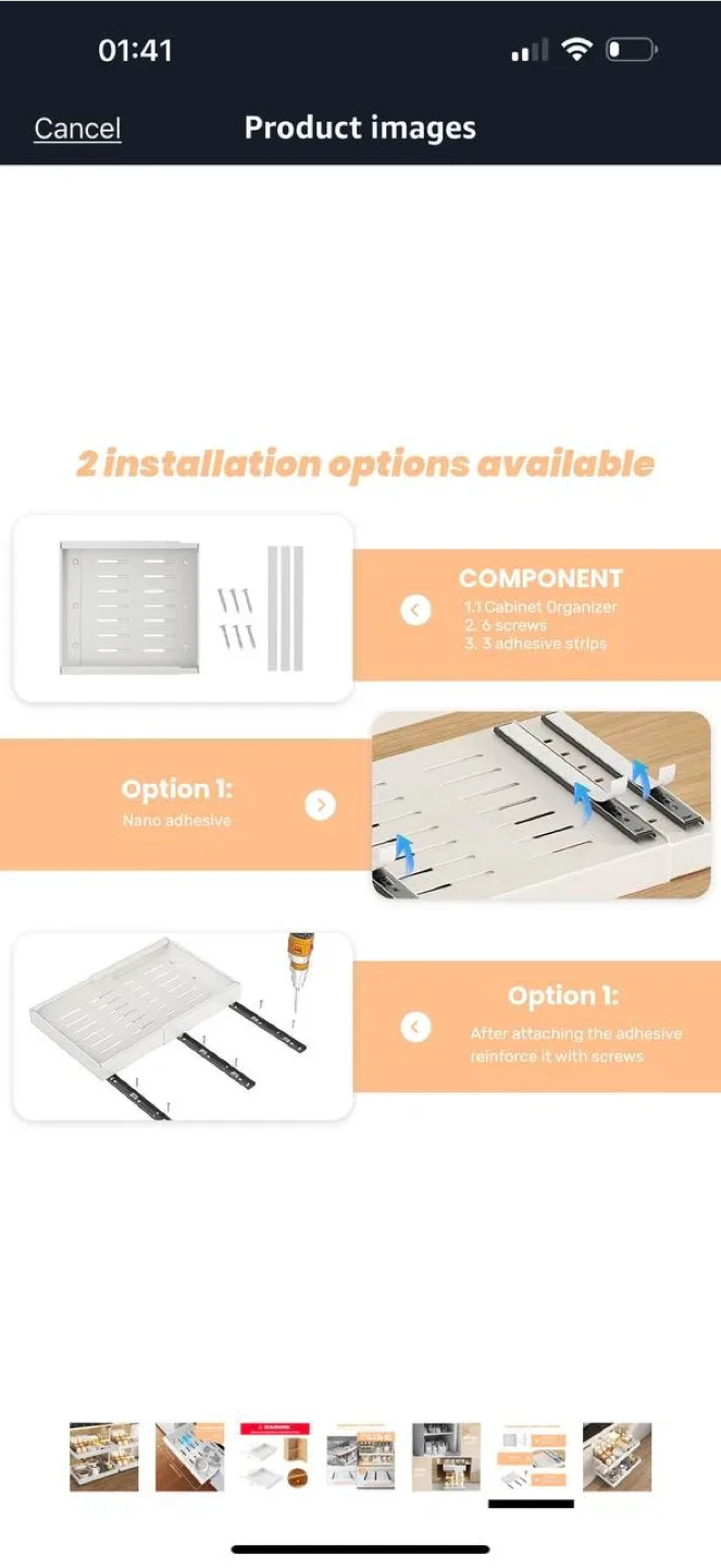 FILTA 4-Pack Deep Pull-Out Cabinet Organizer – White ✨ image indicator(6)