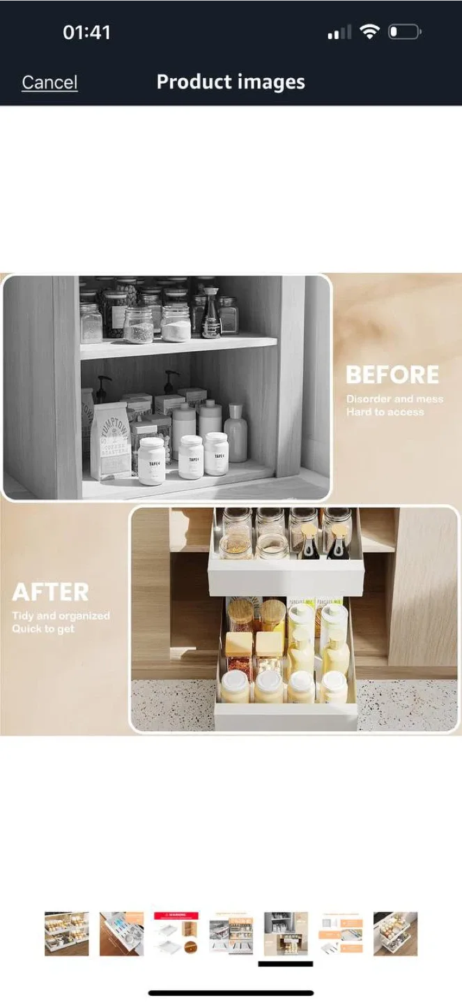 FILTA 4-Pack Deep Pull-Out Cabinet Organizer – White ✨ image indicator(5)