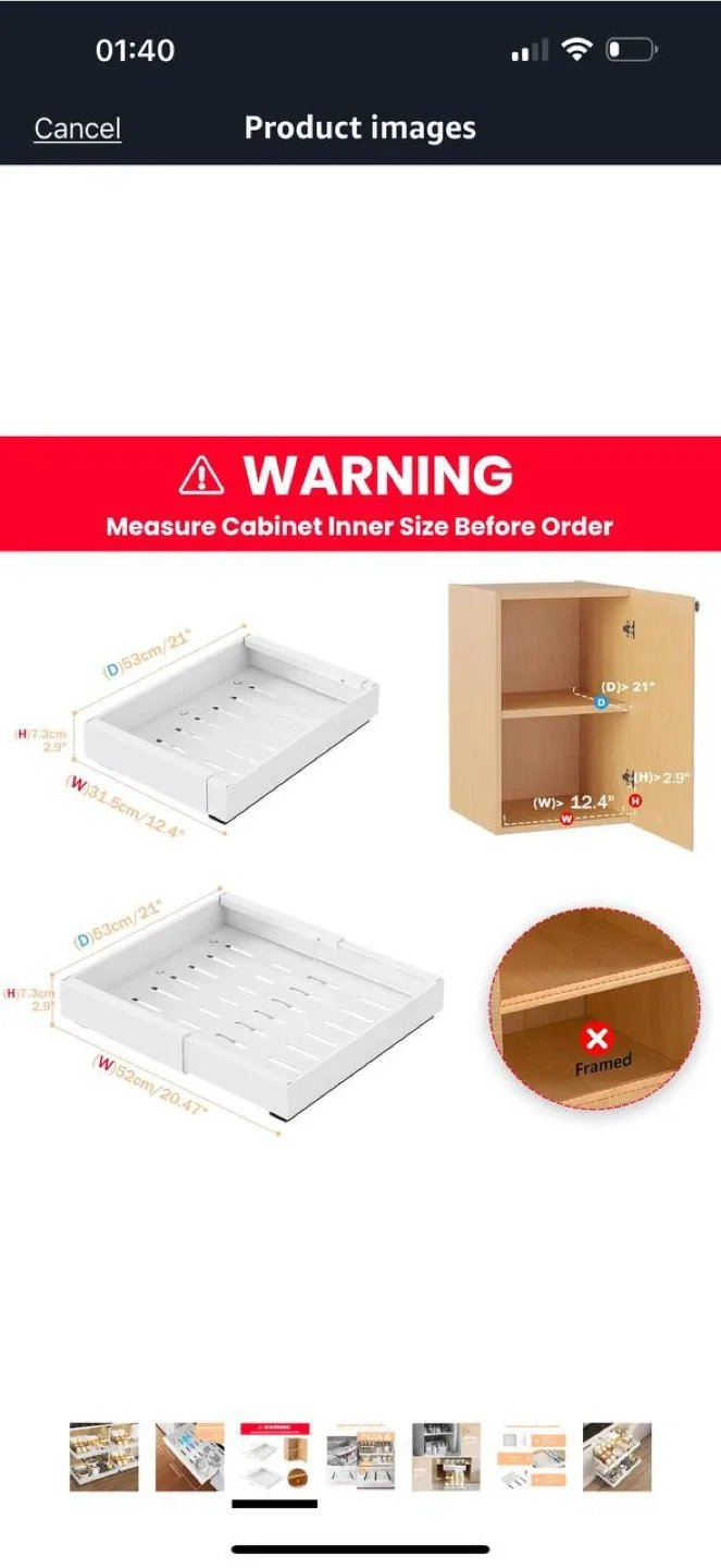 FILTA 4-Pack Deep Pull-Out Cabinet Organizer – White ✨ image indicator(3)