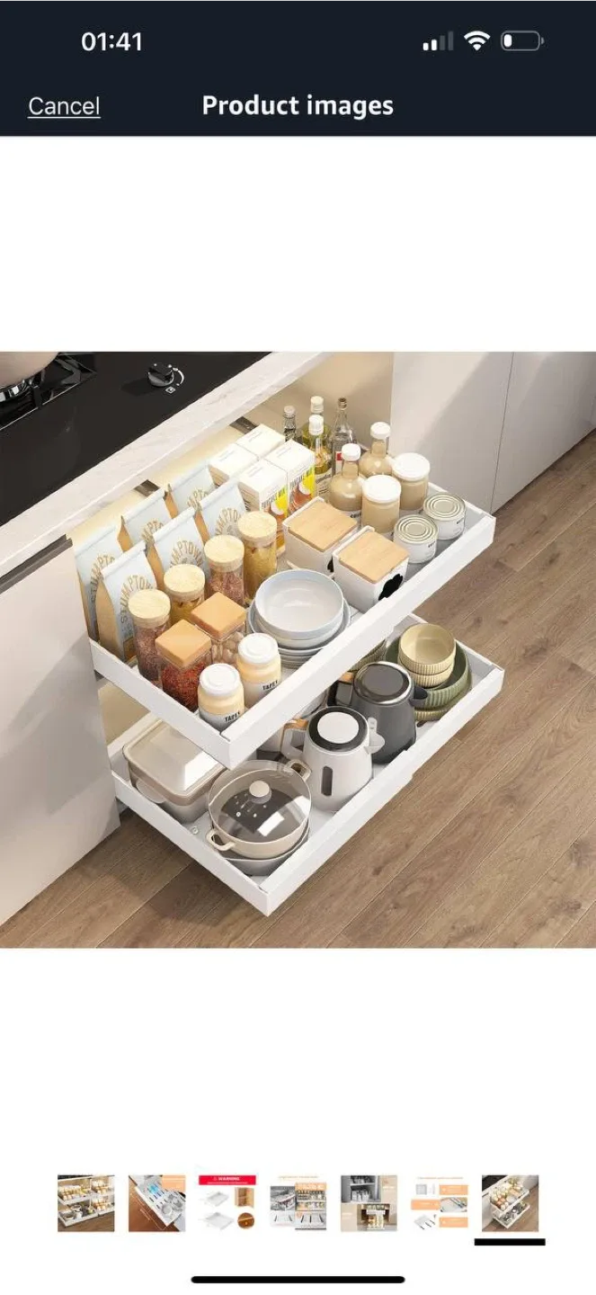 FILTA 4-Pack Deep Pull-Out Cabinet Organizer – White ✨ image indicator(7)