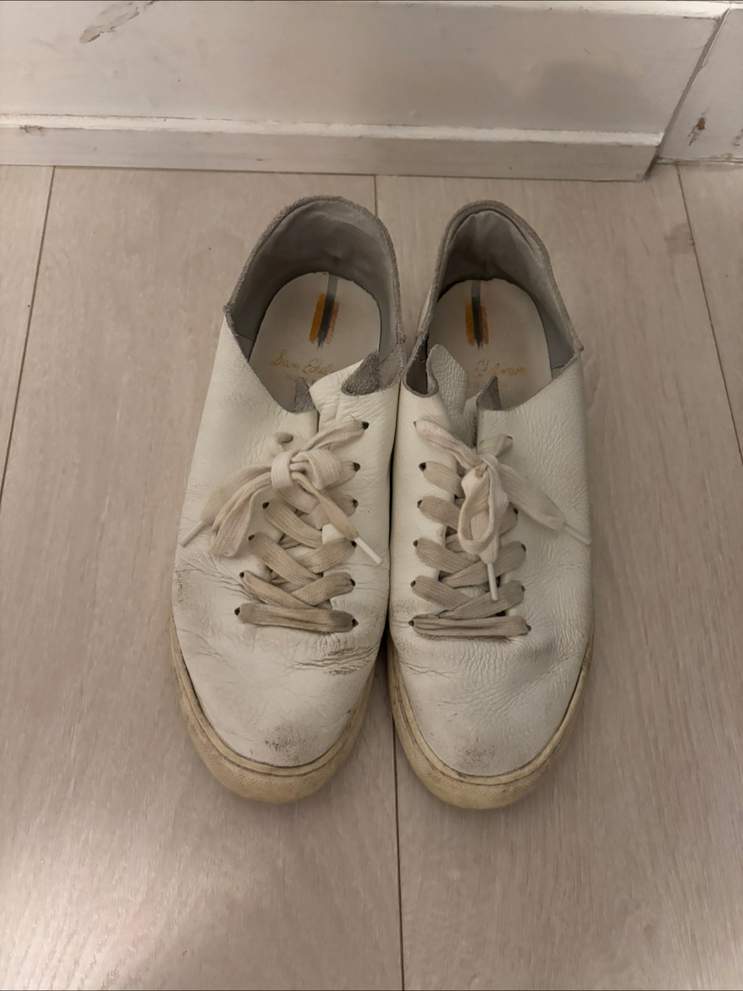 FREE Sam Edelman White Leather Sneakers