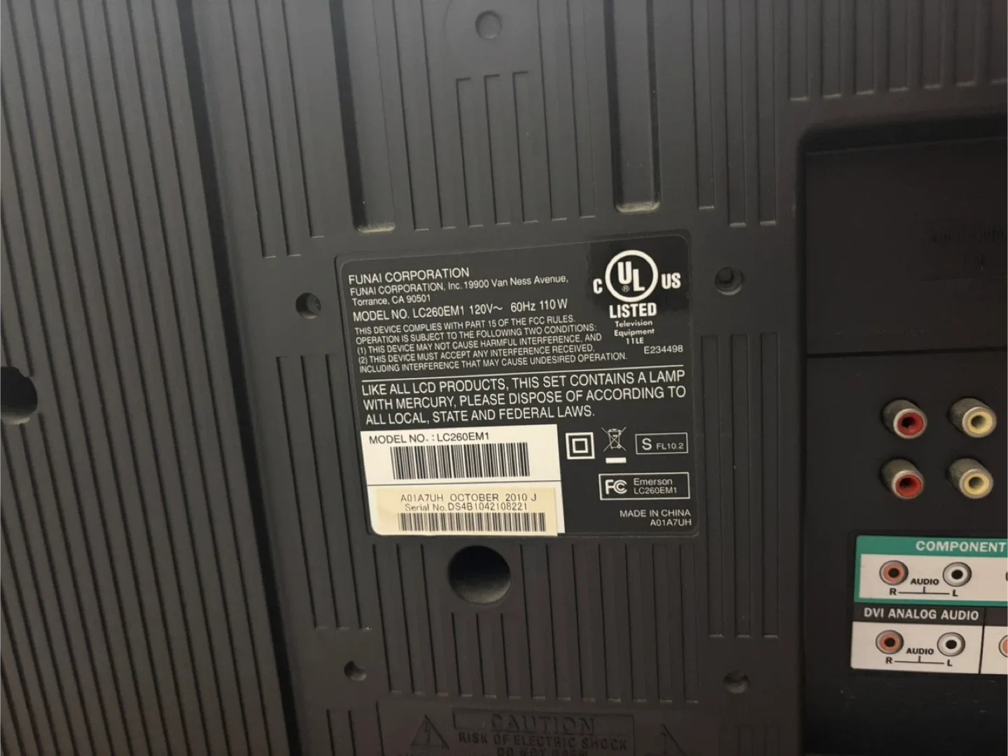 Emerson LC260EM1 26" Television image indicator(4)