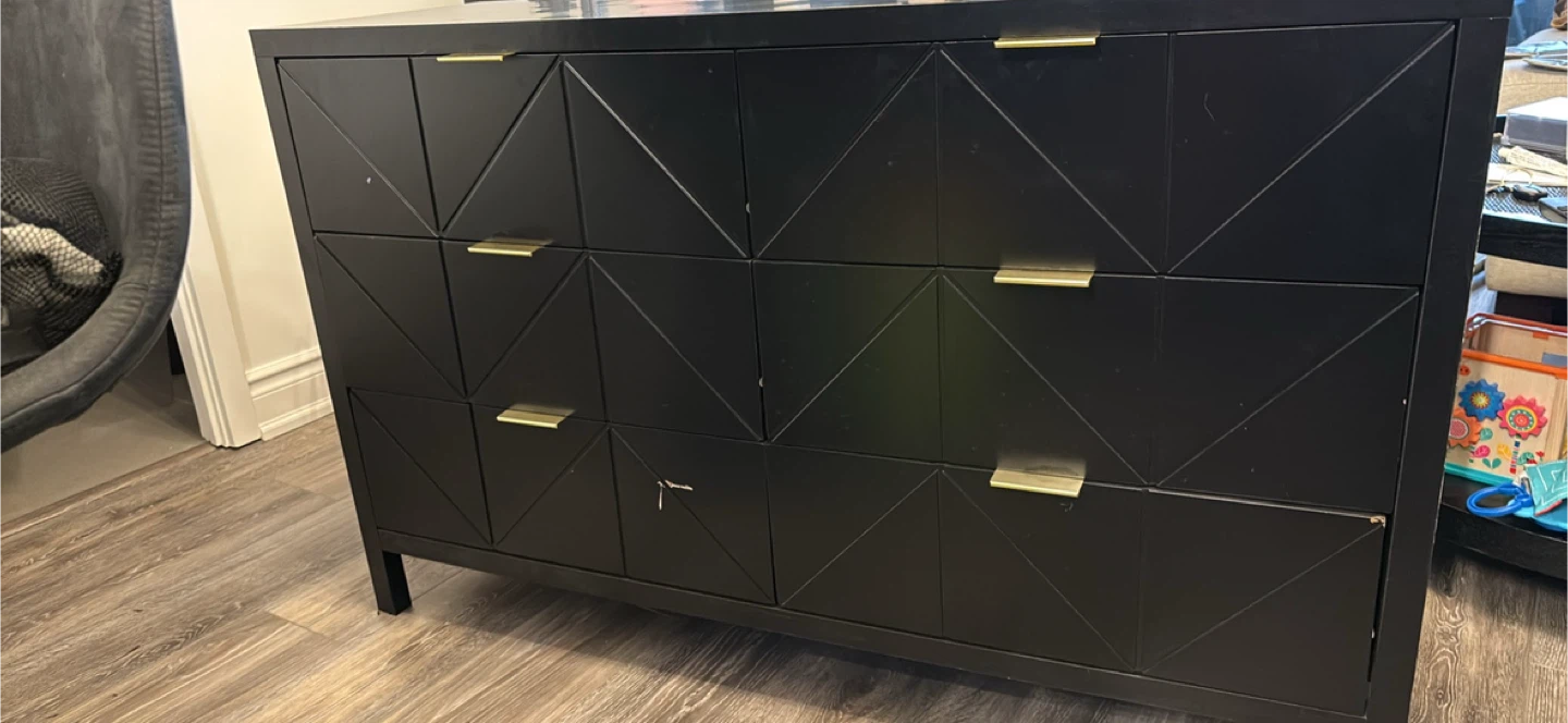6-Drawer Double Dresser - Black 🥕