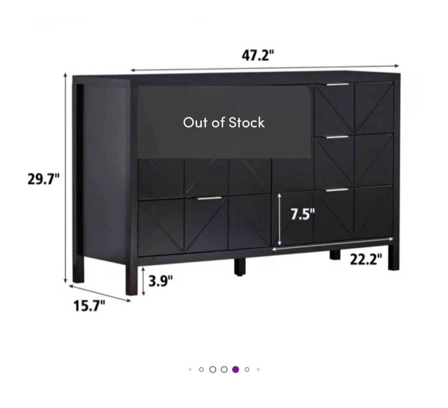 6-Drawer Double Dresser - Black 🥕 - photo 3