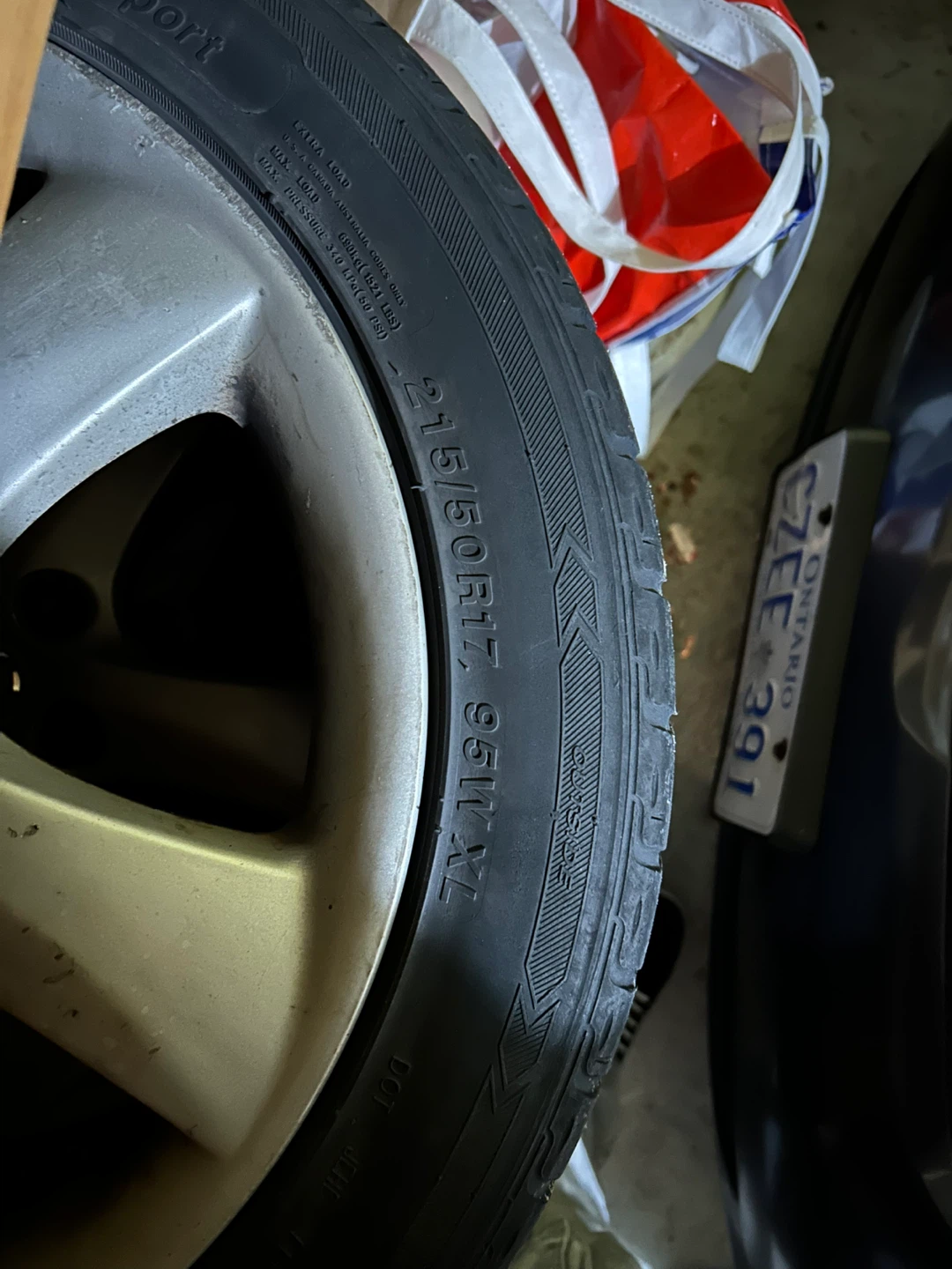 Set of 4 Mazda/Hyundai Rims with Tires - 215/50R17 - photo 2