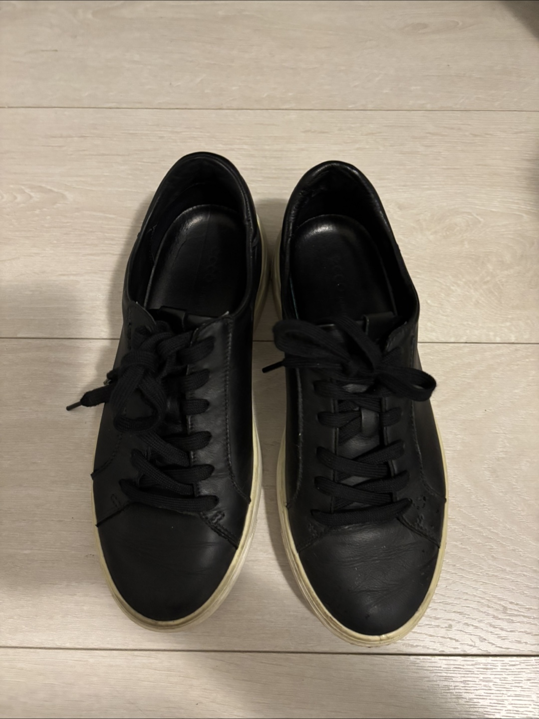 FREE Ecco Leather Sneakers, Black