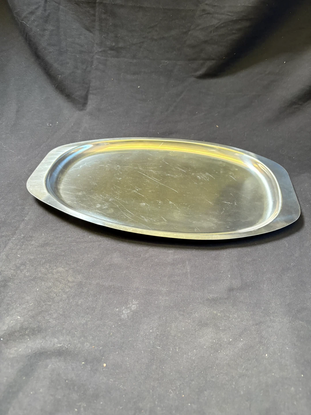 Oval Stainless Steel Serving Tray - 12 inches - photo 3