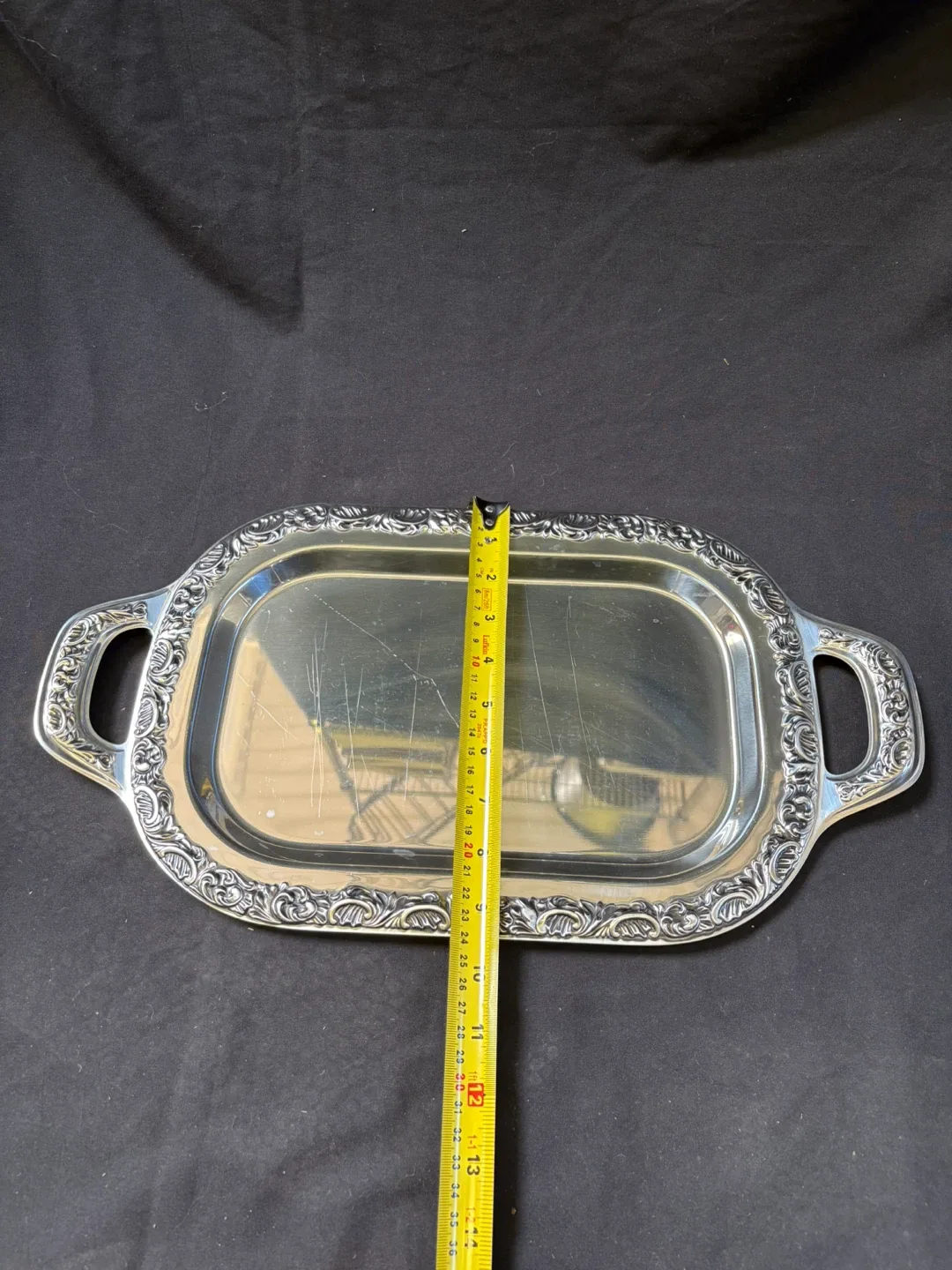 Silver Plated Serving Tray with Handles image indicator(5)