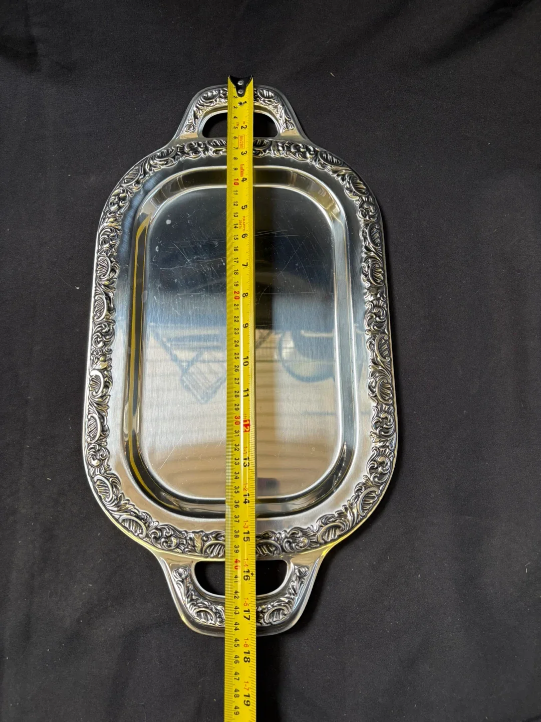 Silver Plated Serving Tray with Handles image indicator(6)