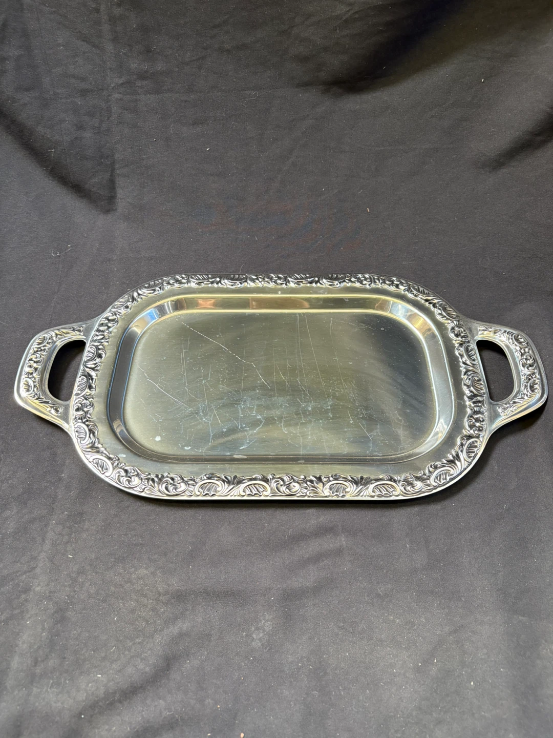 Silver Plated Serving Tray with Handles