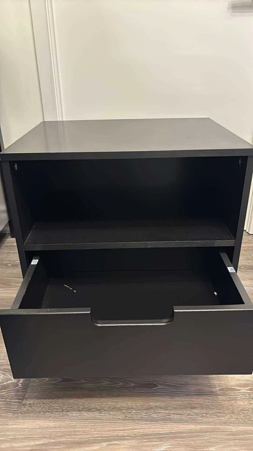 Two Black Nightstands with Open Cubby - photo 5