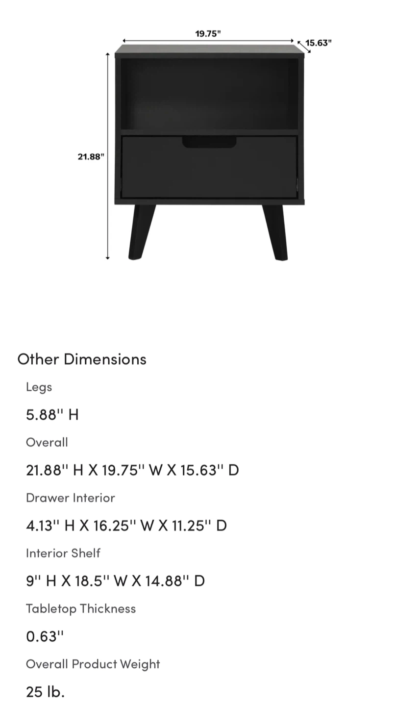 Two Black Nightstands with Open Cubby - photo 3