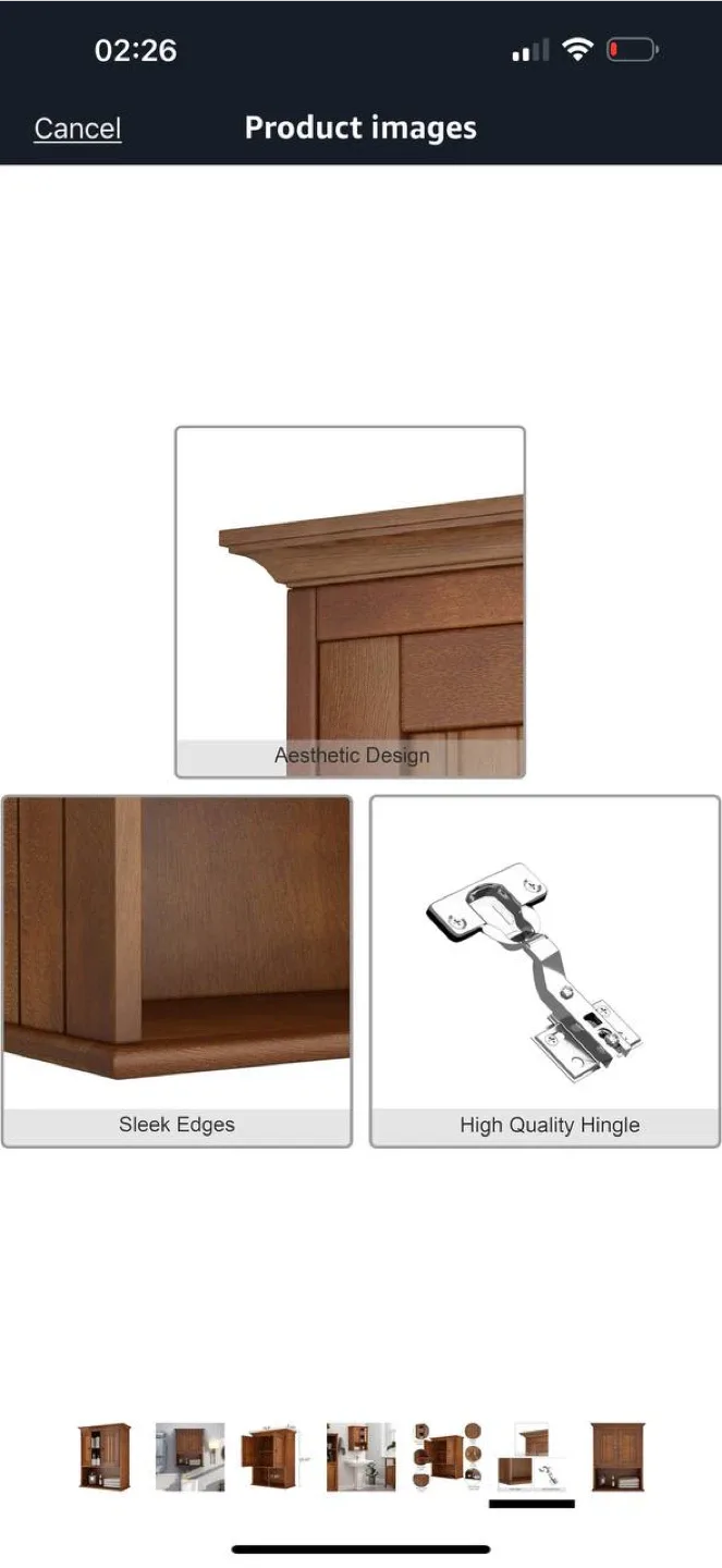 🪵 Treocho Wood Wall Cabinet – Reddish Brown – New in Box 🪵 image indicator(7)