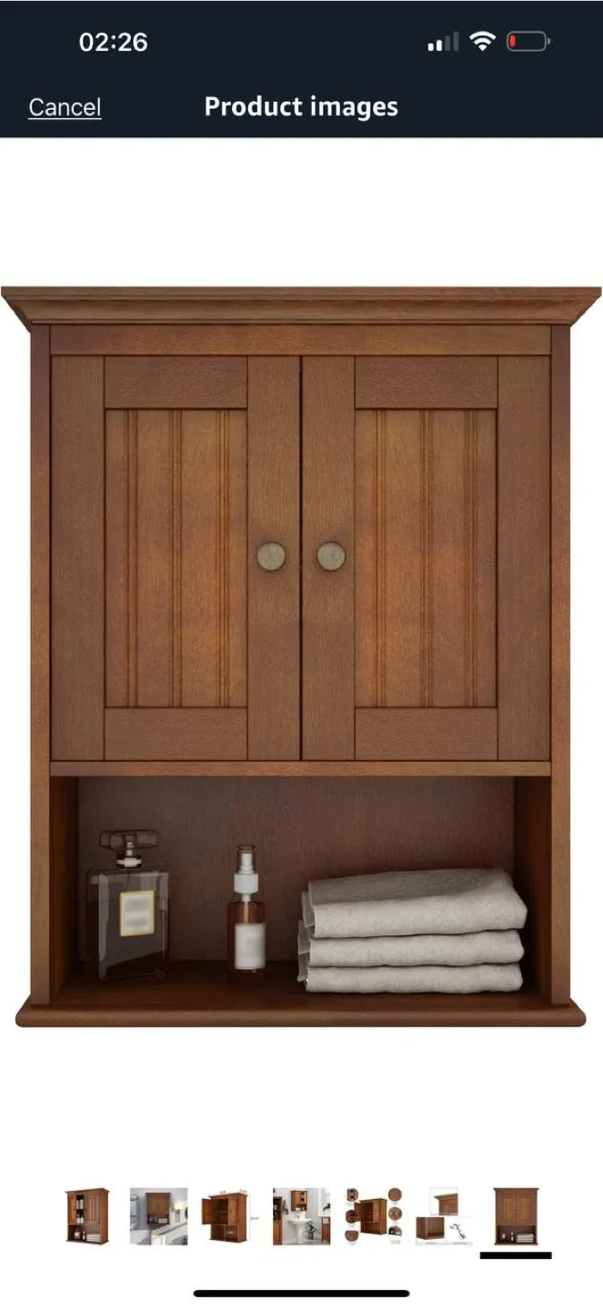 🪵 Treocho Wood Wall Cabinet – Reddish Brown – New in Box 🪵 image indicator(8)