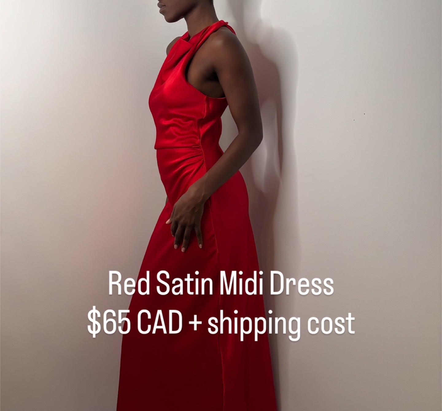 Zara Red Satin Midi Dress - Size XS - photo 3