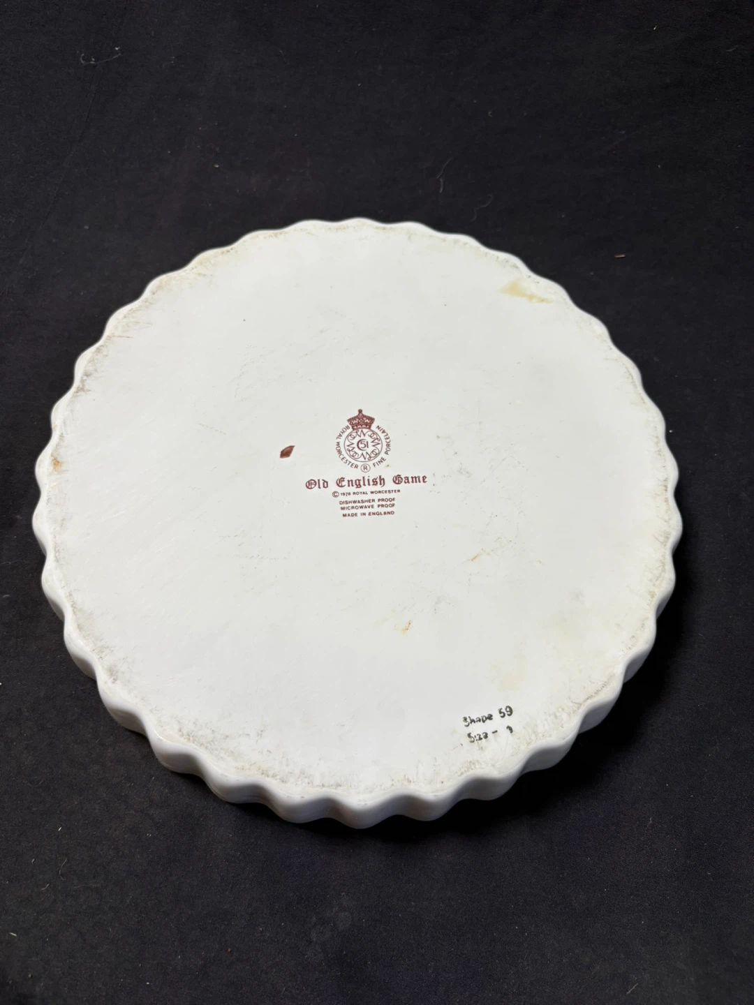 Royal Worcester Old English Game Tart Dish - photo 4