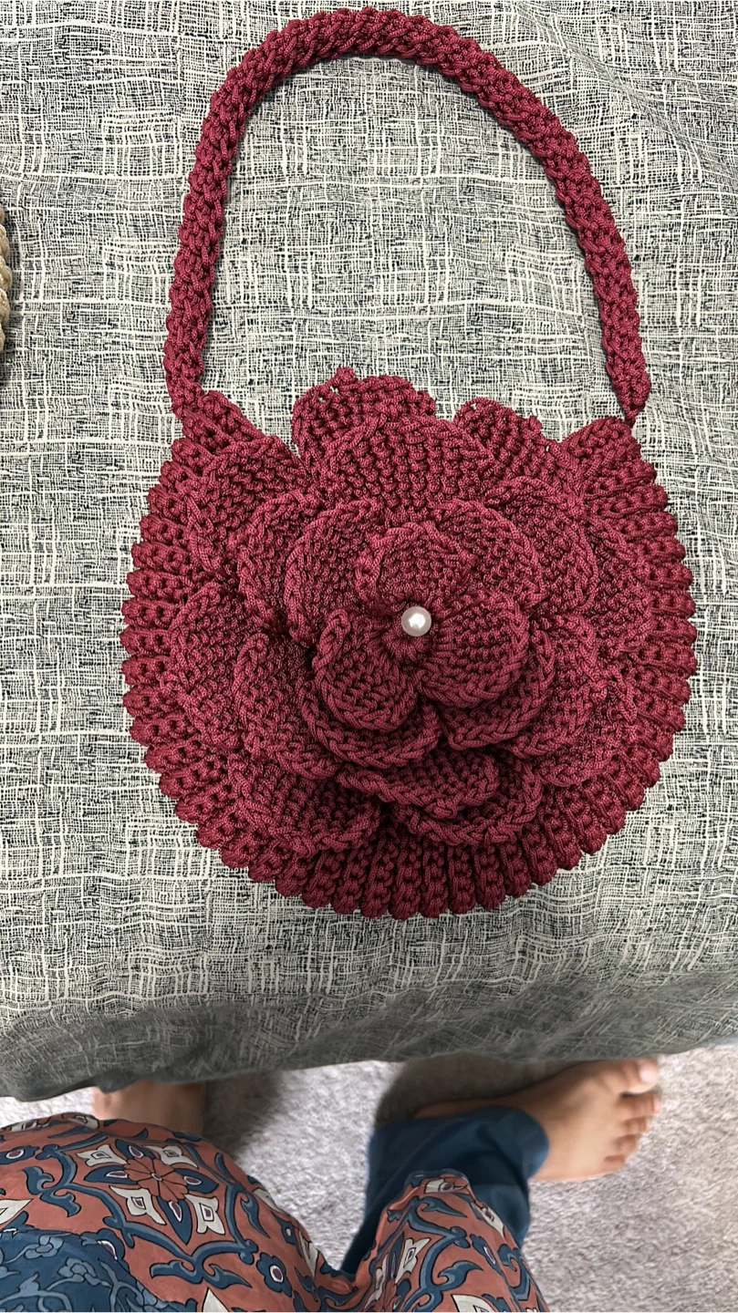 Handmade Crochet Flower Bag