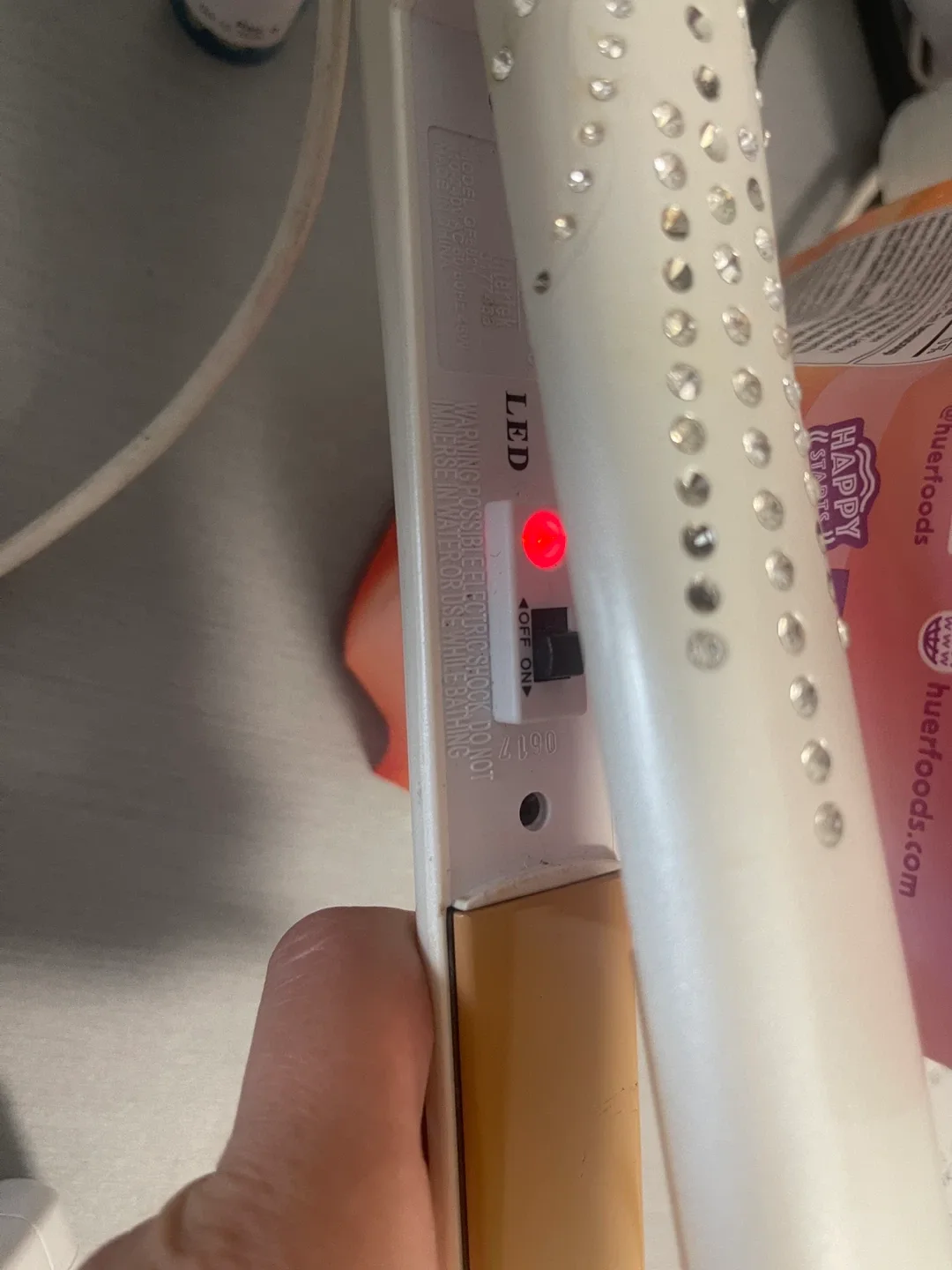 CHI White Flat Iron with Rhinestones image indicator(4)