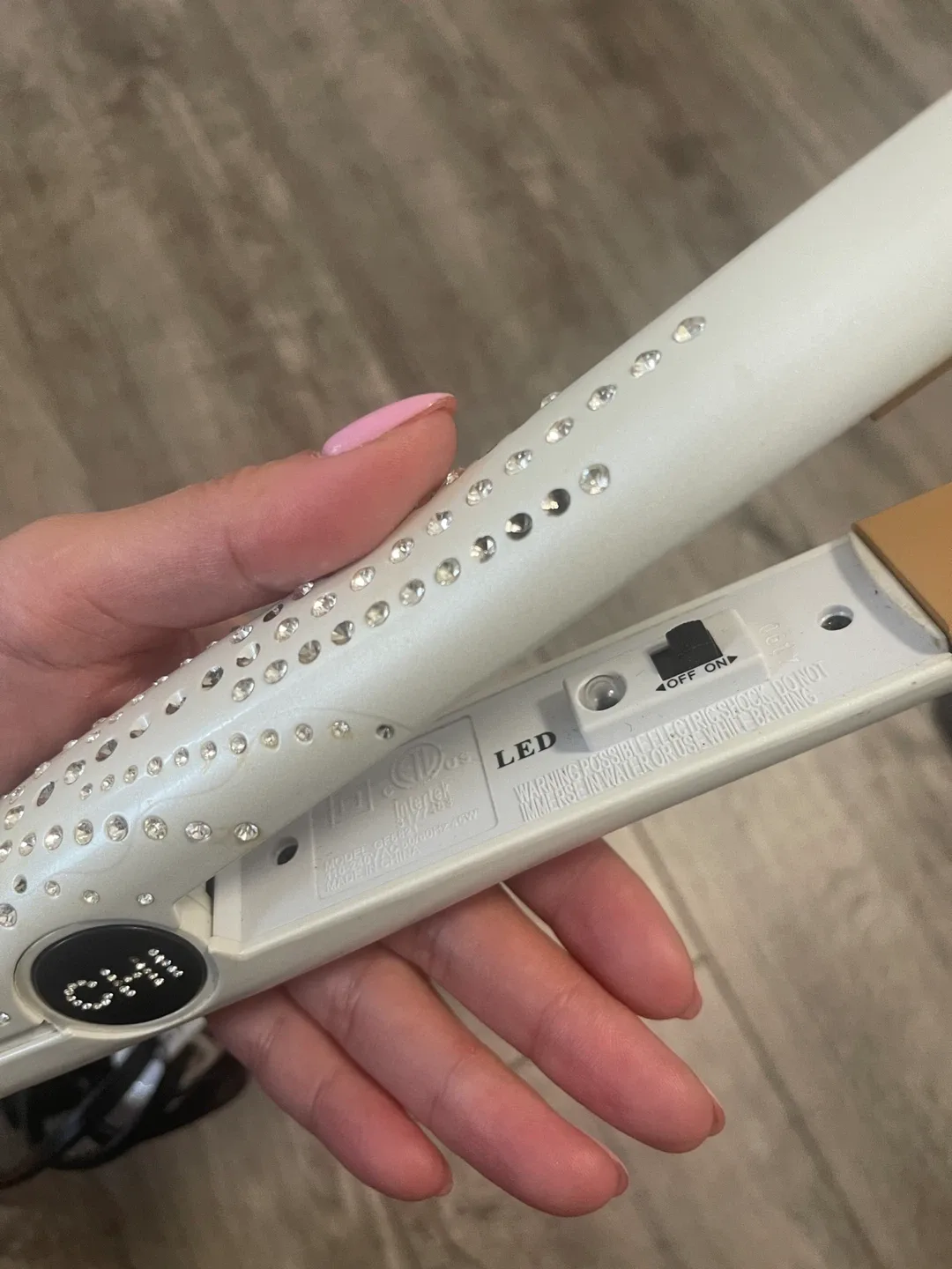 CHI White Flat Iron with Rhinestones thumbnail