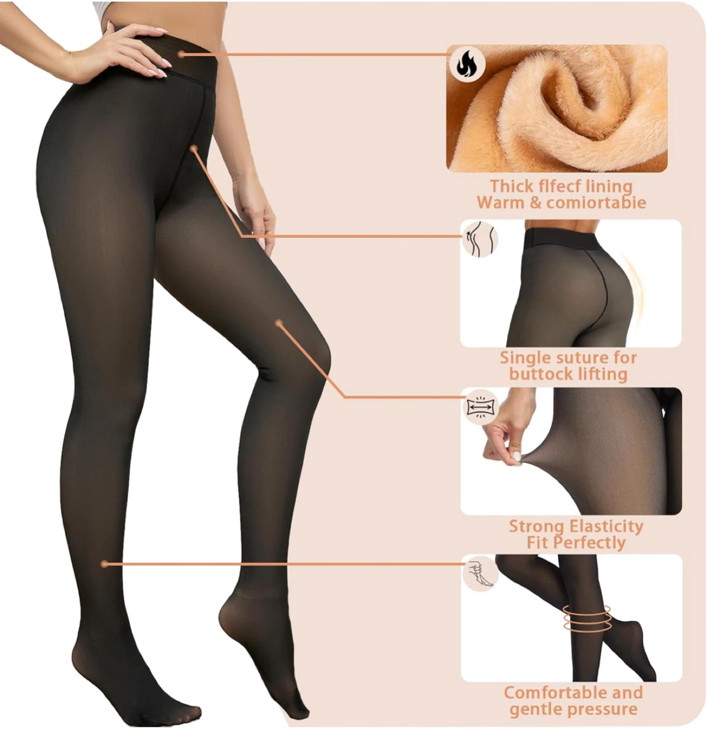 Fleece Lined Tights - Comfortable & Warm! - photo 2