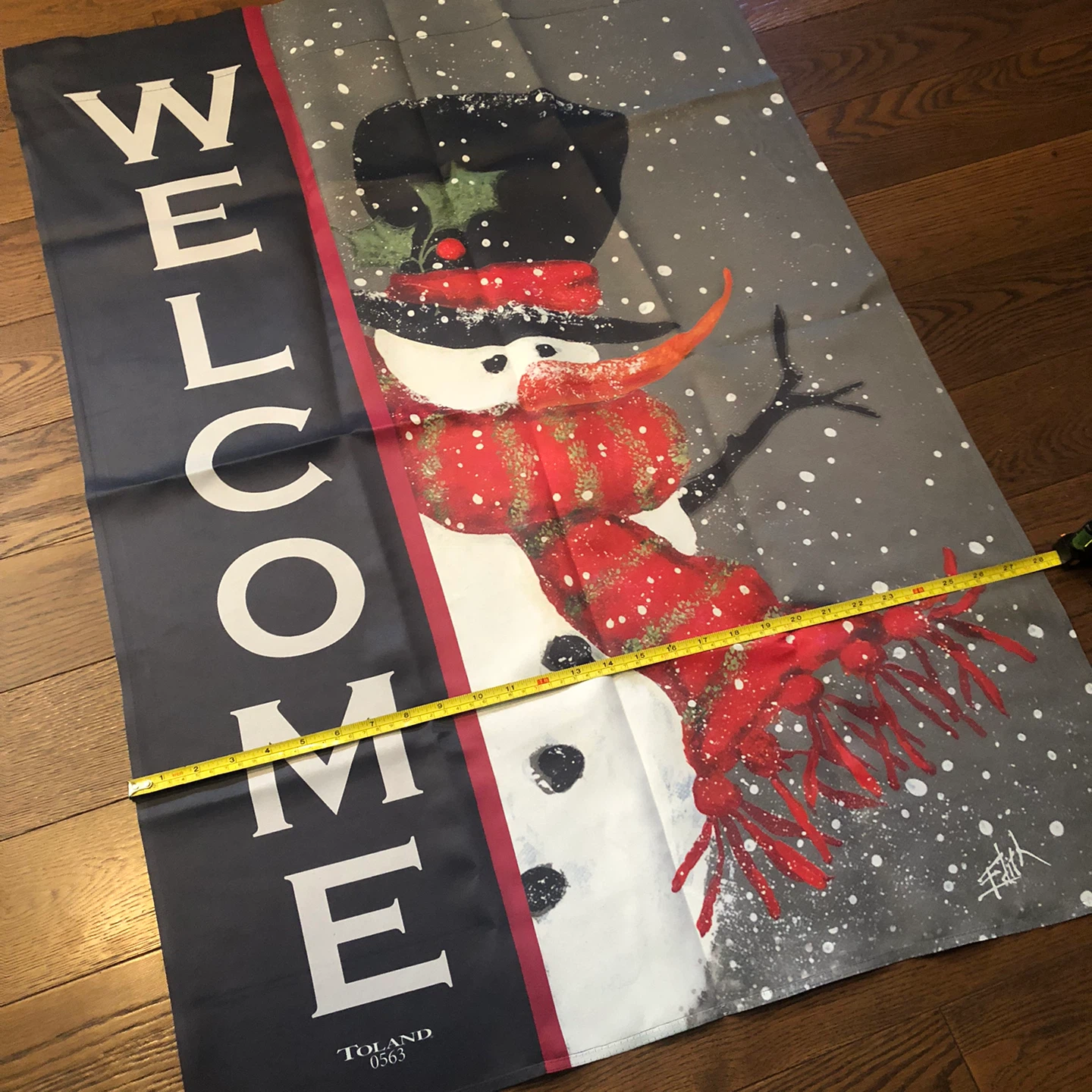 Snowman Welcome Decorative Flag