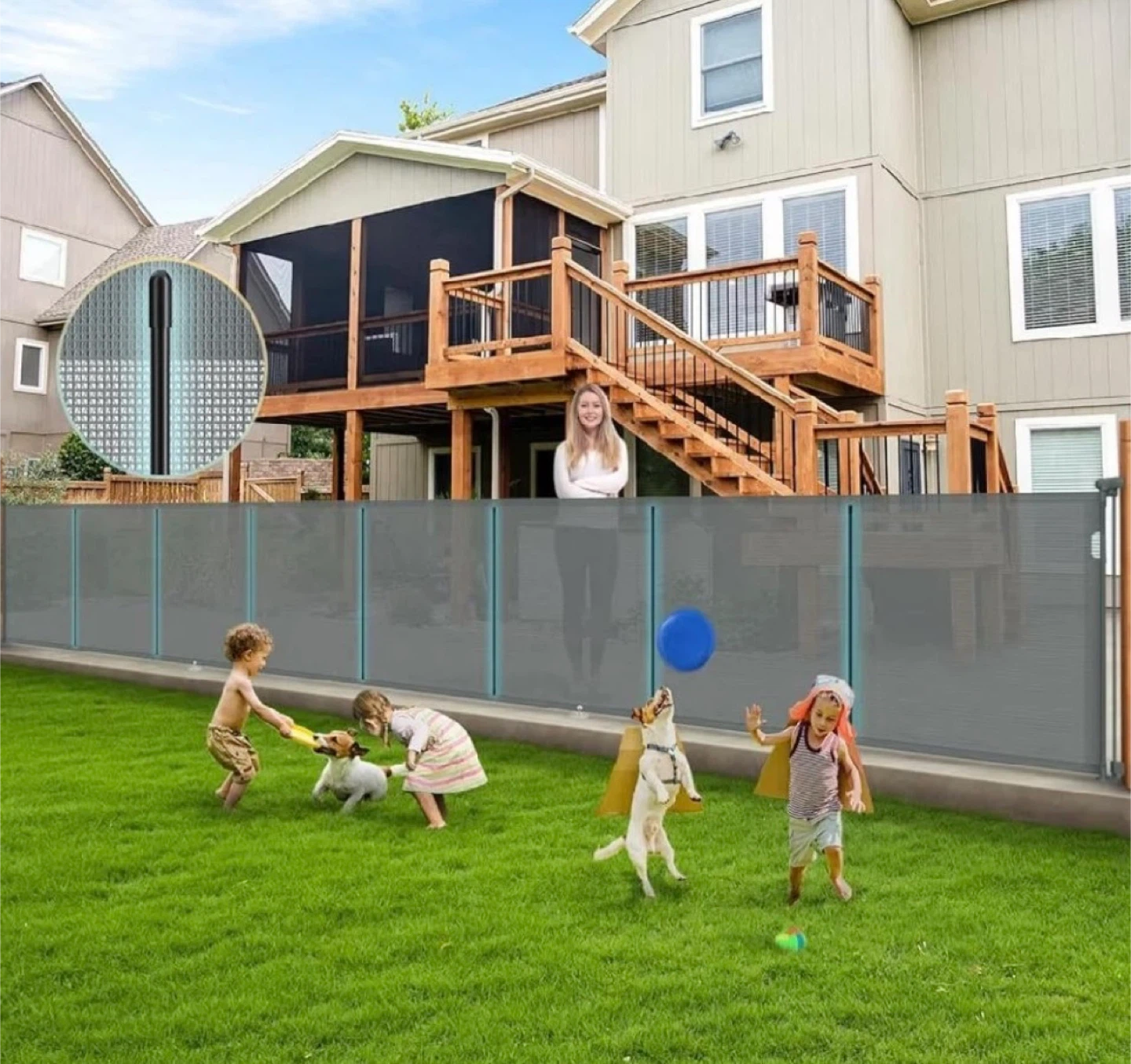 NEW 236" Wide Retractable Gate 42" Extra Tall New, Open Box